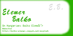 elemer balko business card